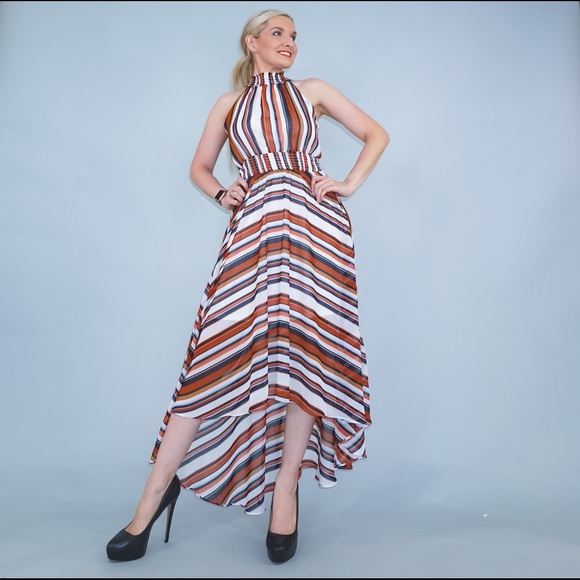 Stripe Boho High Low Dress - Picture 8 of 13